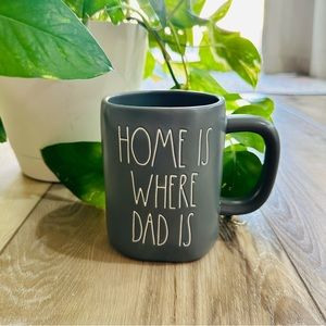 Rae Dunn /Gray HOME IS WHERE DAD IS Coffee Mug / Like New